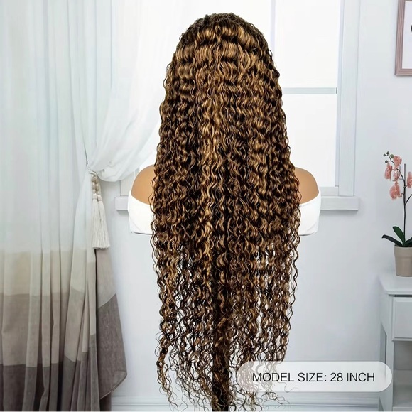 180% #27/30 Ombré Blonde/Chocolate 13x4 HD Pre Plucked Lace Front Human Hair Wig - Picture 6 of 8